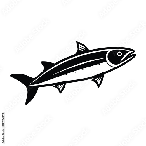 Mackerel vector illustration on white background