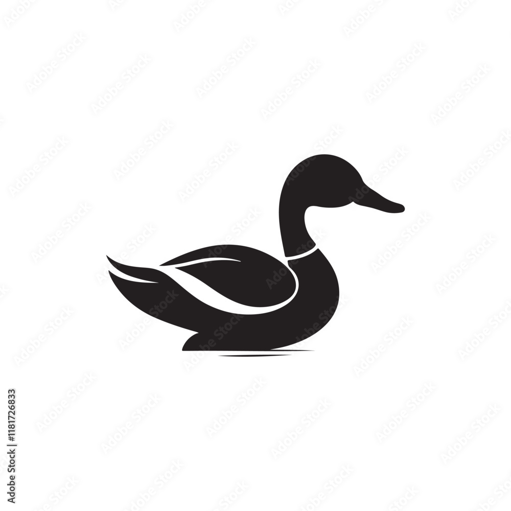 vector of black silhouette of duck vector of black silhouette of duck