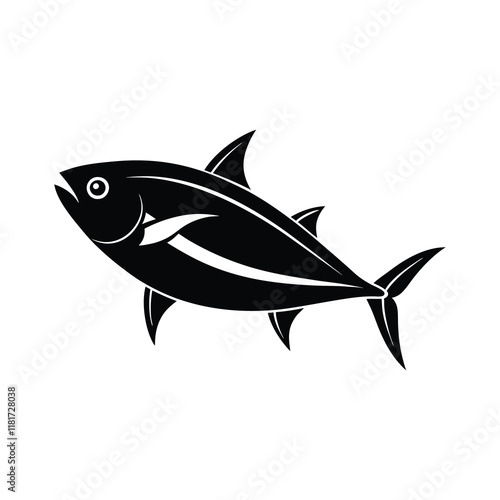 Tuna fish vector illustration on white background