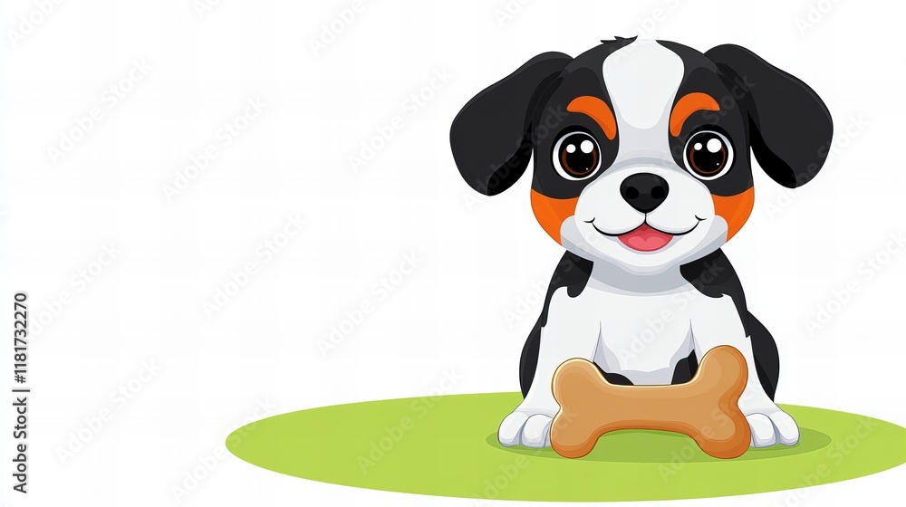 Adorable puppy with a bone, ready for playtime! Adorable puppy with a bone, ready for playtime!