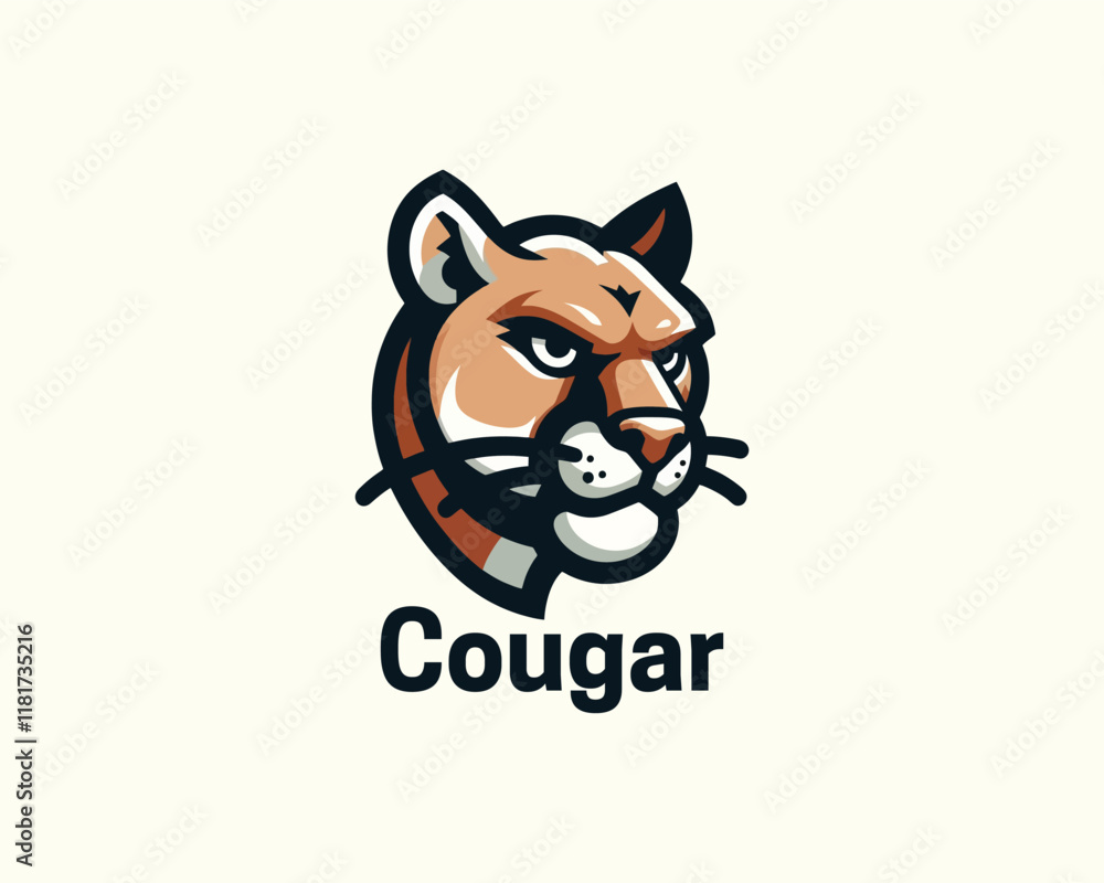 Cougar Head, face, Logo Design Vector Illustration Cougar Head, face, Logo Design Vector Illustration