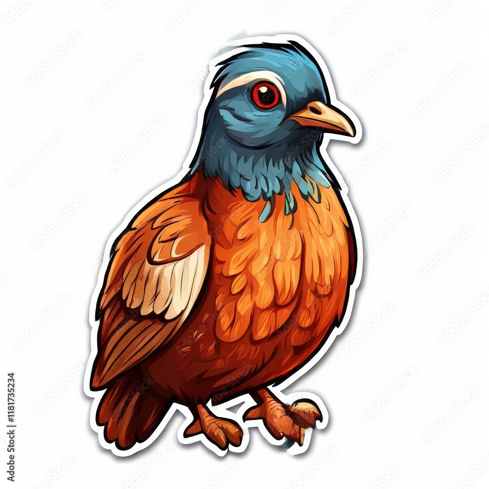 Obraz premium the AI Image Generator, Bird Illustration Featuring Detailed Feathers and Lively