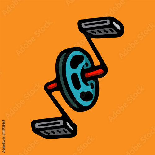 Bicycle pedal cartoon vector illustration