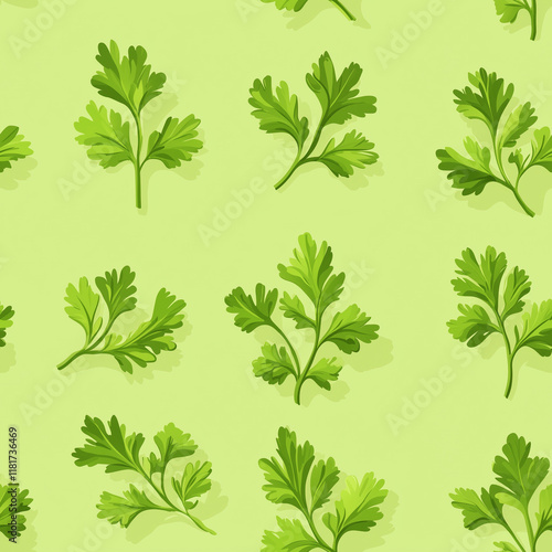 Vietnamese Coriander digital graphic, Vietnamese Coriander seamless pattern photo