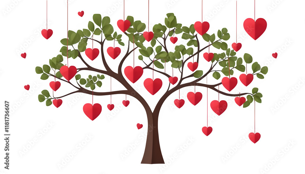 Celebrating Valentine's Day with a twist! Picture a Valentine tree adorned with heart-shaped paper leaves and dangling hearts. It's a fun illustration! Celebrating Valentine's Day with a twist! Picture a Valentine tree adorned with heart-shaped paper leaves and dangling hearts. It's a fun illustration!