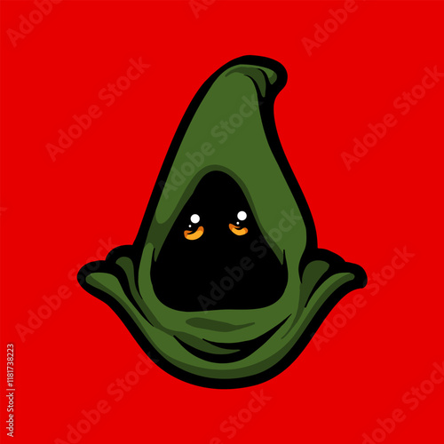 Mysterious Villain cartoon vector illustration