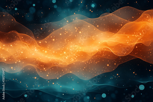 a microcosmic view of quantum communication, wall art abstract background image. 