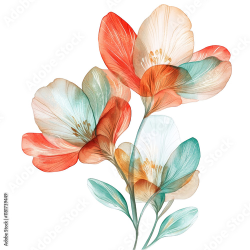 Wallpaper Mural Vibrant floral arrangement on digital artwork nature modern colorful aesthetic appeal Torontodigital.ca