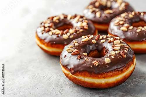 donuts with icing sugar in concept of valentine day on 14 February 2025 with pink and red heart gift love rose romance romantic things with background