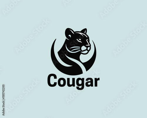 Cougar Head Logo Design icon Vector Illustration