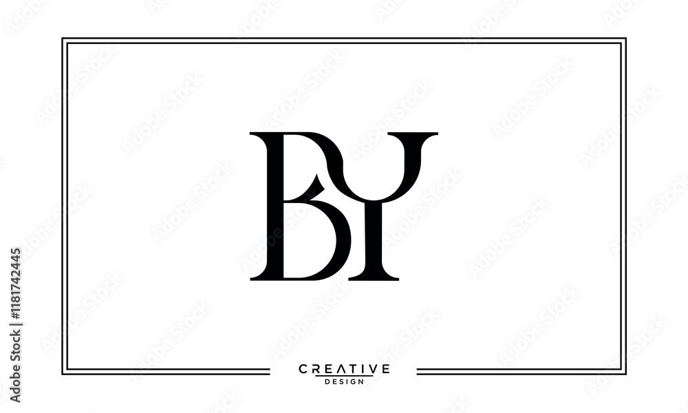 BY, YB, B, Y, Abstract Letters Logo Monogram BY, YB, B, Y, Abstract Letters Logo Monogram