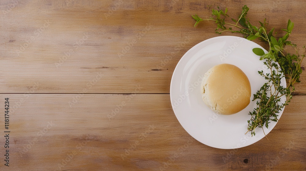 A Simple Yet Delicious Freshly Baked Bread Loaf on a Wooden Table A Simple Yet Delicious Freshly Baked Bread Loaf on a Wooden Table
