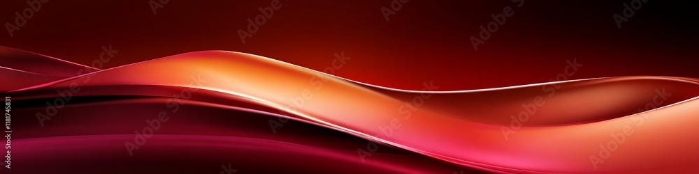 Fototapeta premium A vibrant abstract design featuring flowing red and orange waves against a dark background.