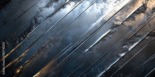 Rust and Rustle: A Textured Abstract of Wavy, Oxidized Metal, Evoking a Sense of Age and Industry