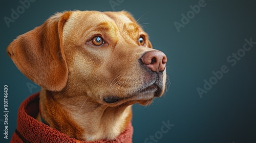 Wallpaper Mural A close-up portrait of a beautiful golden retriever with captivating eyes, showcasing a warm and friendly demeanor against a muted background. Torontodigital.ca