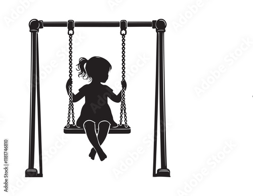 child swinging on swing