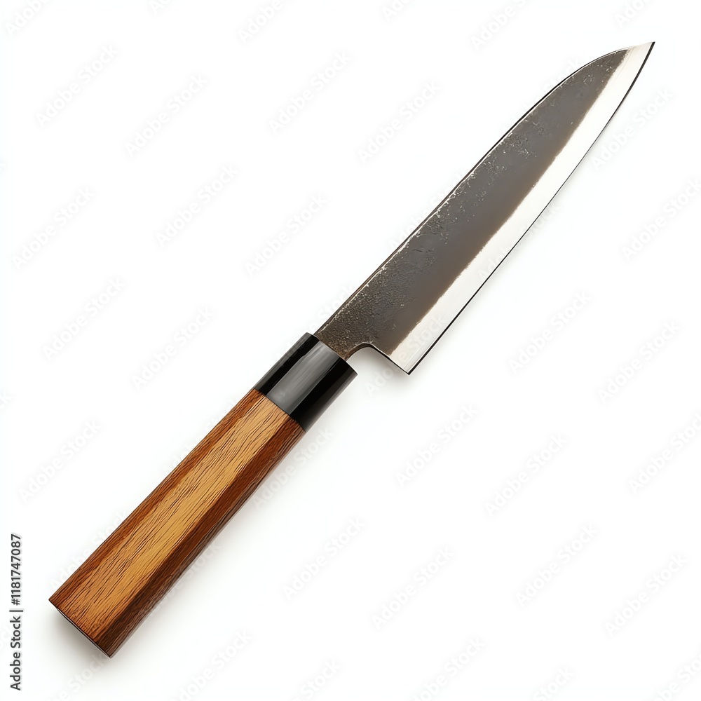 Sharp kitchen knife with wooden handle, isolated on white background. Sharp kitchen knife with wooden handle, isolated on white background.