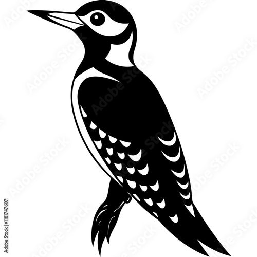 black and white woodpecker photo