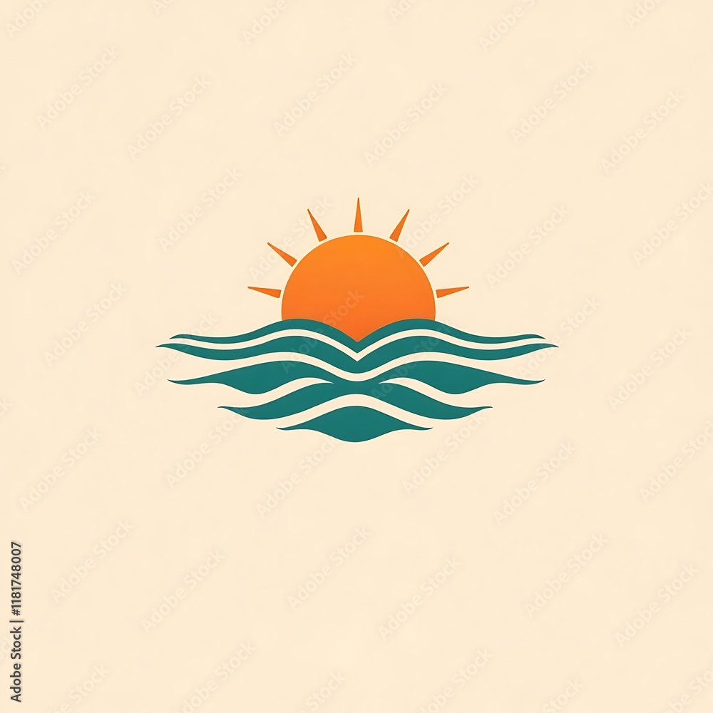 Obraz premium Sunset Over Calm Ocean Waves 