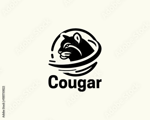 Cougar Head Logo Design icon Vector Illustration