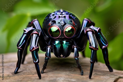 spider black with colorful accents shaped like a friendly spider photo