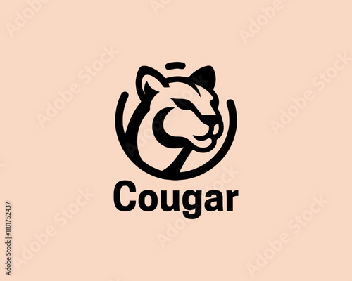 Cougar Head Logo Design icon Vector Illustration