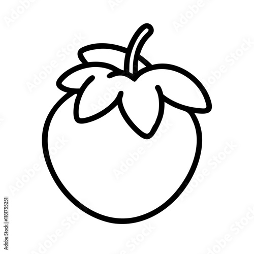 grape tomato icon, vegetables line art, vegetables vector - simple black line art icon of grape tomato perfect for logos, and vegetables-themed designs.