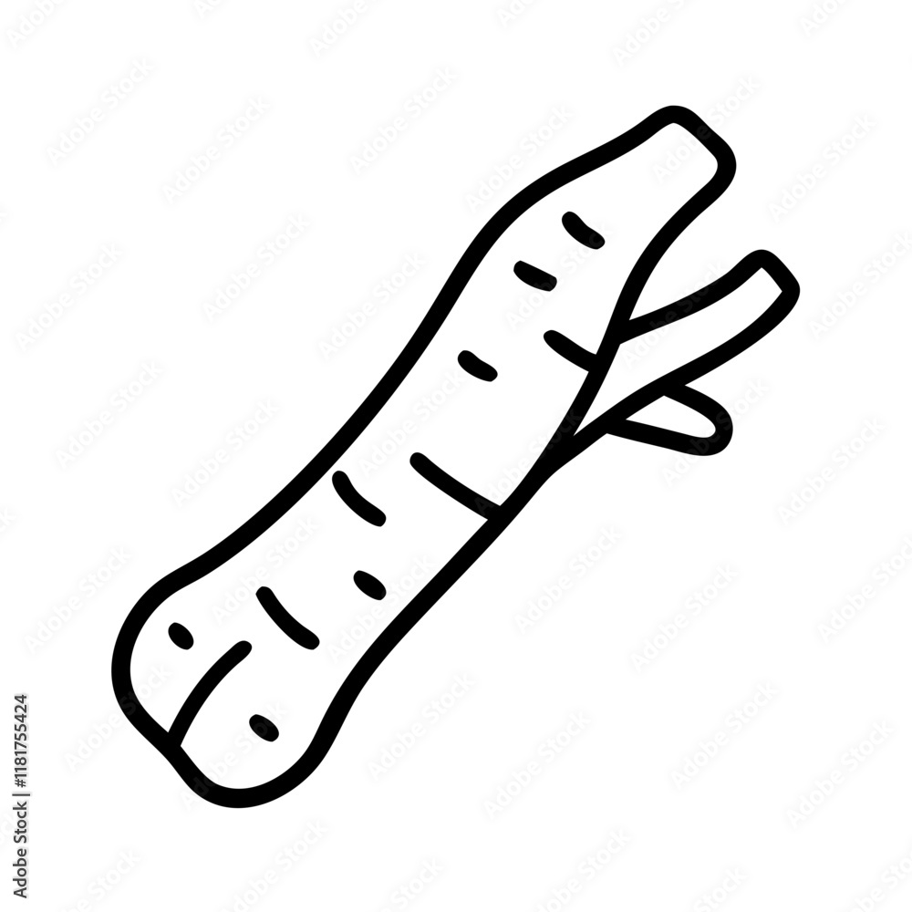 horseradish root icon, vegetables line art, vegetables vector - simple black line art icon of horseradish root perfect for logos, and vegetables-themed designs. horseradish root icon, vegetables line art, vegetables vector - simple black line art icon of horseradish root perfect for logos, and vegetables-themed designs.
