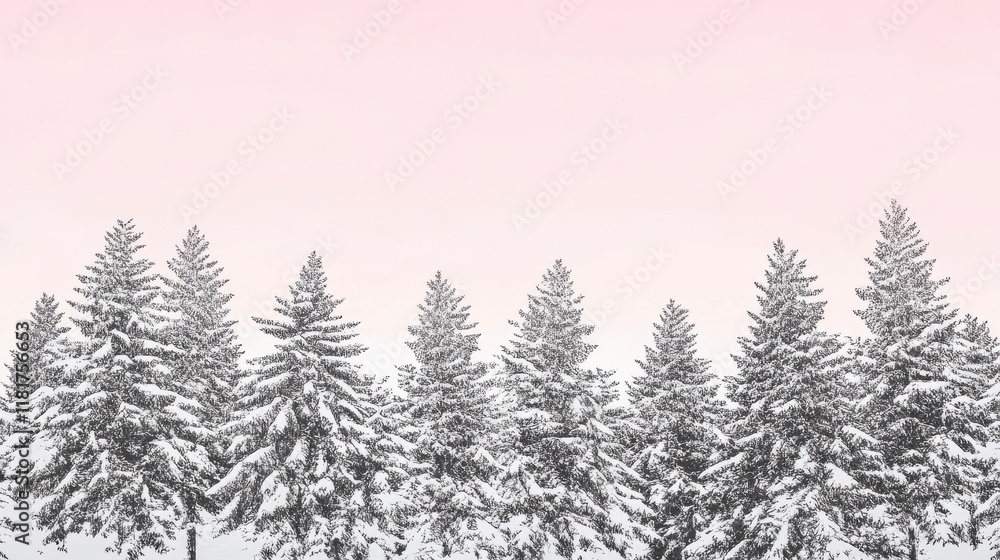 Fototapeta premium Winter Wonderland: Snowy Forest Scene