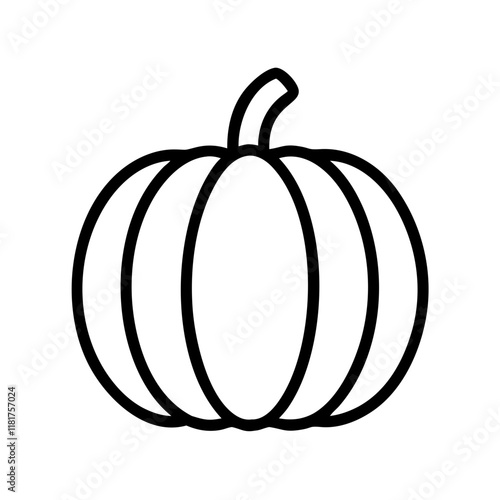 pumpkin icon, vegetables line art, vegetables vector - simple black line art icon of pumpkin perfect for logos, and vegetables-themed designs.