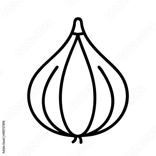 shallot icon, vegetables line art, vegetables vector - simple black line art icon of shallot perfect for logos, and vegetables-themed designs.