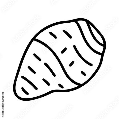 taro root icon, vegetables line art, vegetables vector - simple black line art icon of taro root perfect for logos, and vegetables-themed designs.