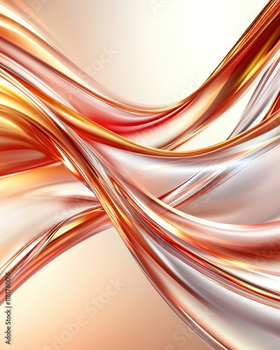 Wallpaper Mural Abstract Orange and White Swirling Liquid Design Elegant Fluid Background Texture Torontodigital.ca