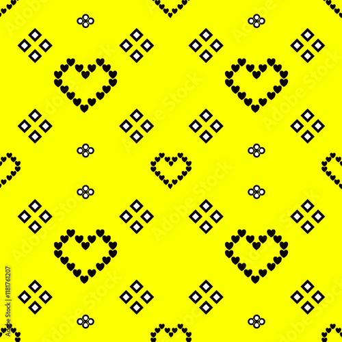 Background seamless geometry, heart shape, for wallpaper, wrapping paper