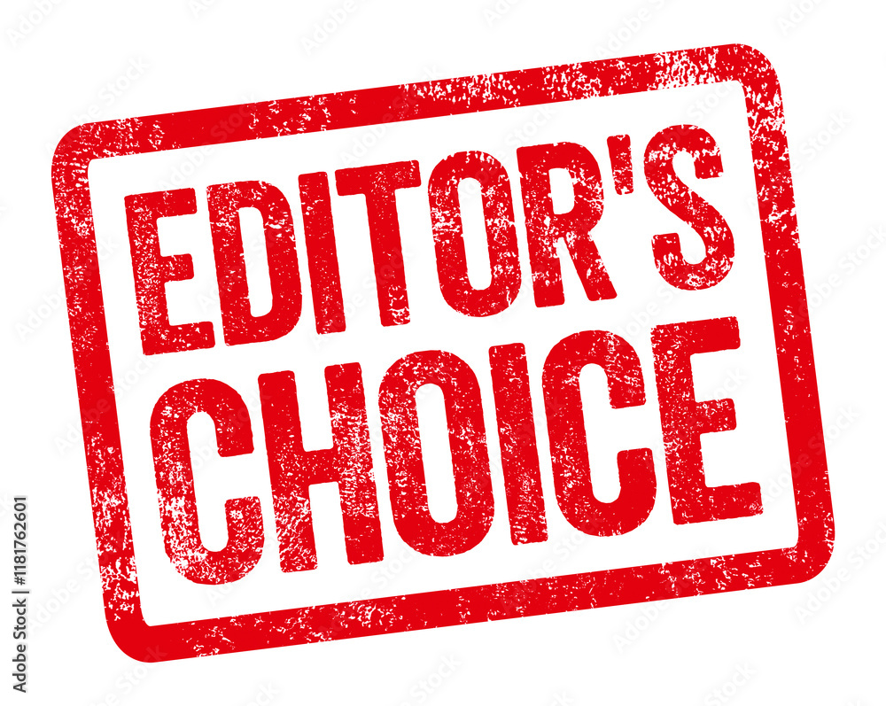 Red stamp on a white background - Editors choice Red stamp on a white background - Editors choice