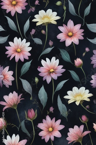 Magical Seamless Abstract Floral Pattern Background