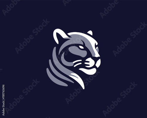 Cougar Head Logo Design icon Vector Illustration