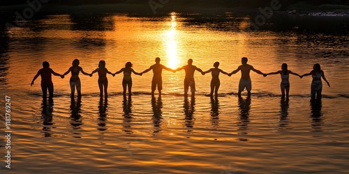 Wallpaper Mural sunset at the lake，collaborate Torontodigital.ca