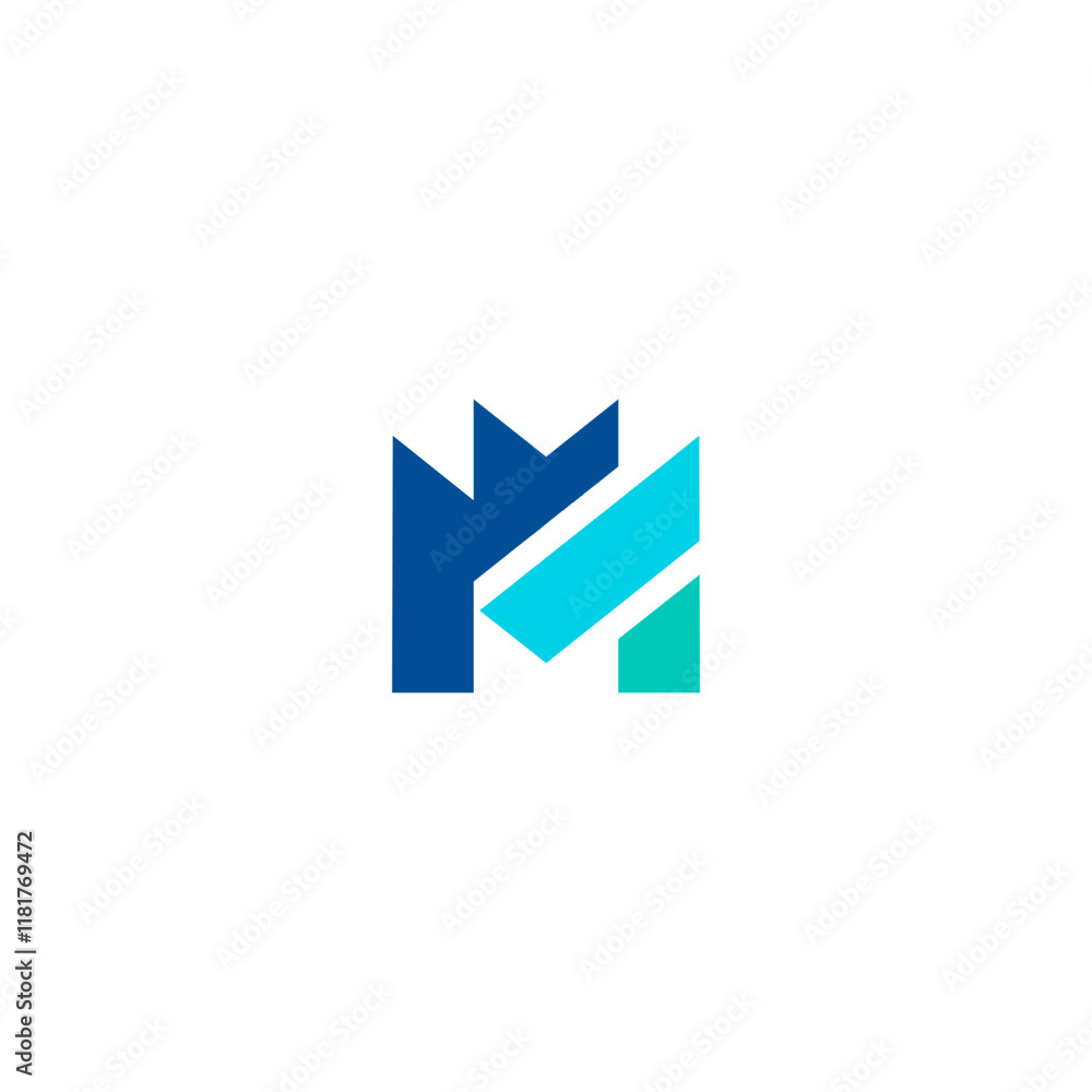 Initial letter M logo minimalist. Letter M Marketing and investment. Usable for Business and Marketing Logos. Flat Vector Logo Design. grean and blue Initial letter M logo minimalist. Letter M Marketing and investment. Usable for Business and Marketing Logos. Flat Vector Logo Design. grean and blue