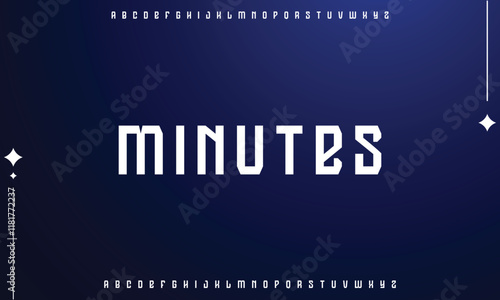 Modern abstract digital alphabet font. Minimal technology typography, Creative urban sport fashion futuristic font and with numbers. vector illustration