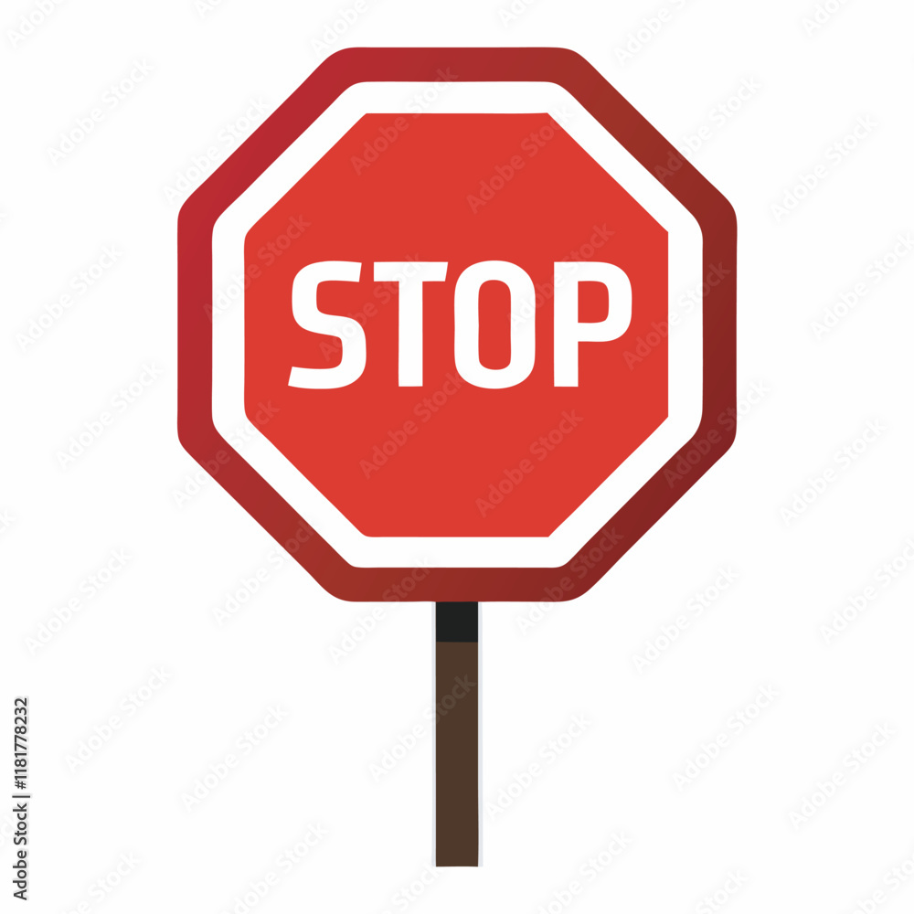 Stop sign isolated on white background Vector illustration Stop sign isolated on white background Vector illustration