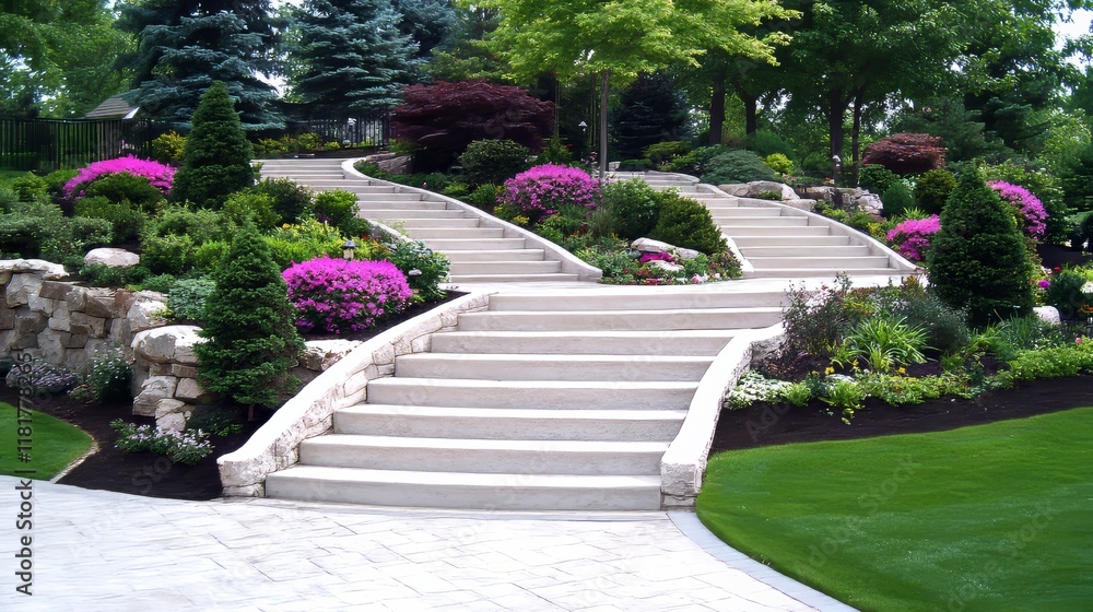 Elegant Garden Staircase Landscape Design Elegant Garden Staircase Landscape Design
