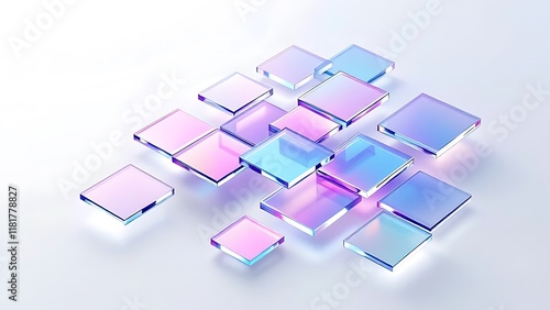 Background design, abstract geometric blocks, 3d render