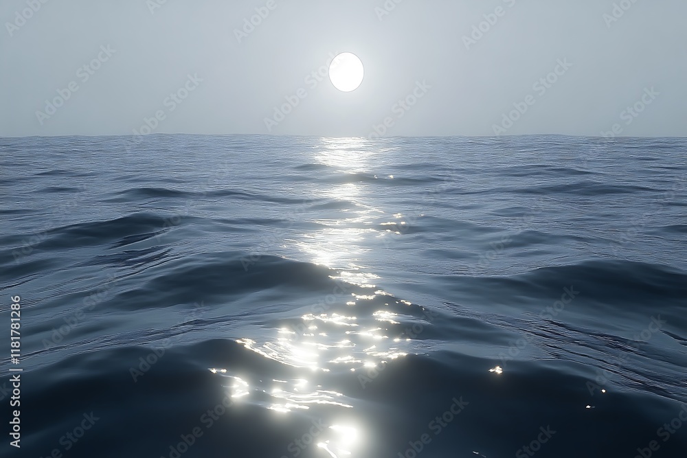 Calm ocean surface reflecting sunlight. Calm ocean surface reflecting sunlight.