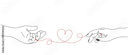 promise love line art illustration. wedding, valentine element vector	
