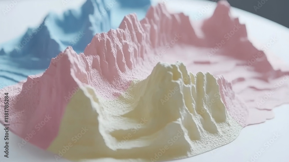 custom made wallpaper toronto digital3d topographic model art installation contemporary gallery vibrant environment aerial view creative concept