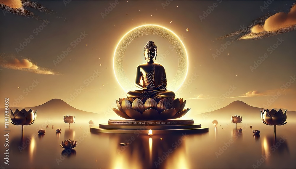 A calm concept representing Buddhism as a religion. A calm concept representing Buddhism as a religion.