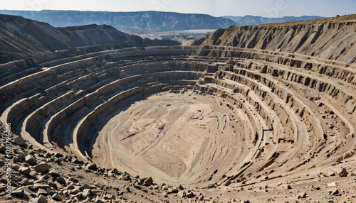 Vue spectaculaire d'une mine à ciel ouvert photo