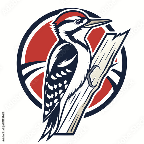 Primal Peck Vector Woodpecker Icon Percussive Plumage Iconic Logo with Woodpecker Symbol