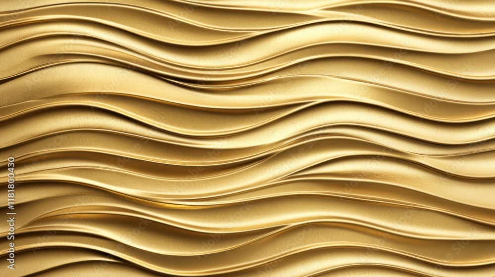Obraz premium Abstract Gold Wave Pattern Luxurious Metallic Background Texture